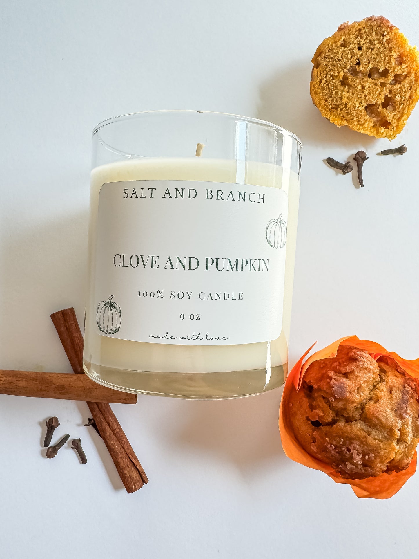 Clove and Pumpkin Soy Candle - Salt and Branch