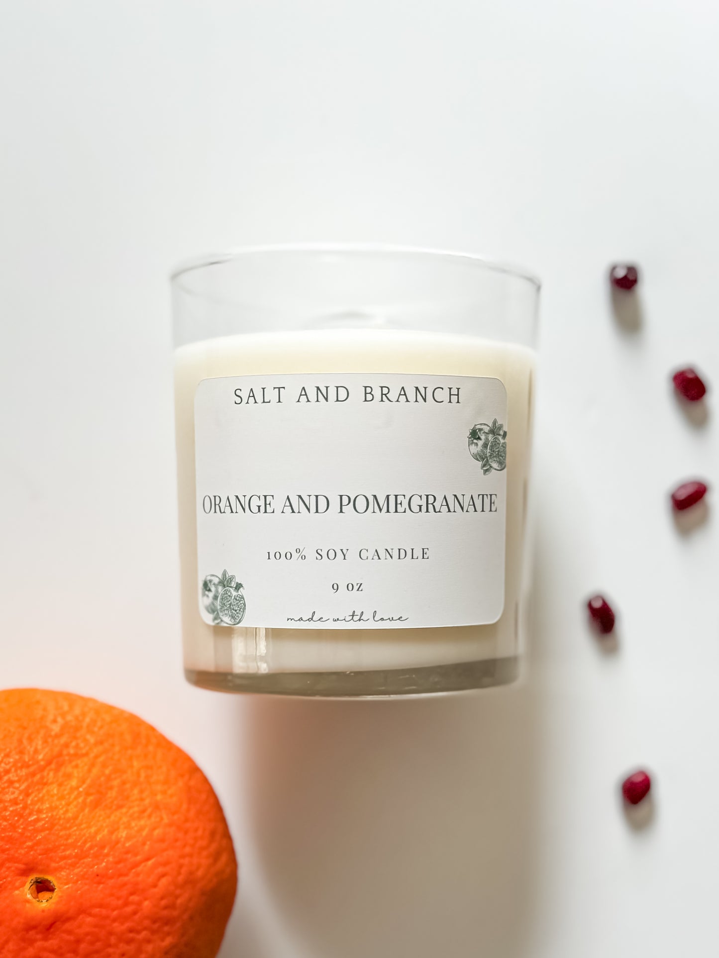Orange and Pomegranate Soy Candle - Salt and Branch