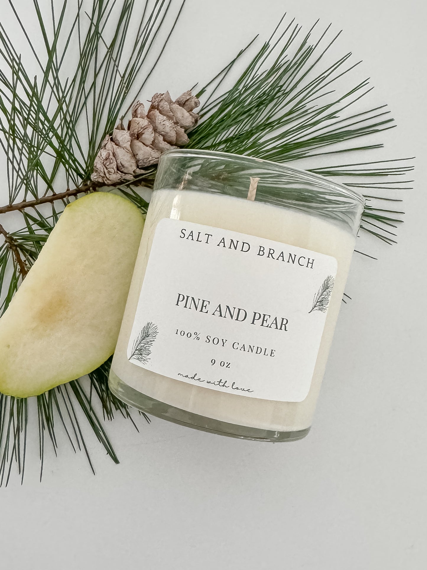 Pine and Pear Soy Candle - Salt and Branch