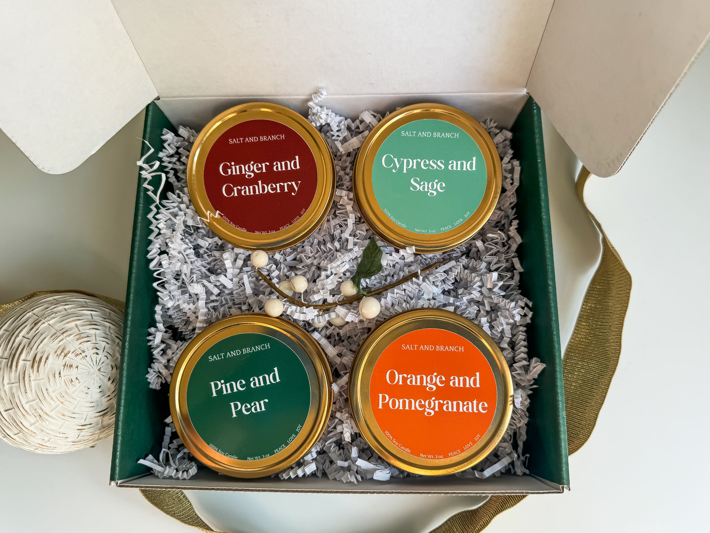 Celebration Collection Gold Candle Tins - Salt and Branch