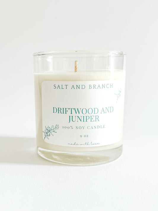 Driftwood and Juniper Soy Candle - Salt and Branch