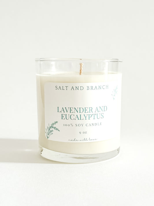 Lavender and Eucalyptus Soy Candle - Salt and Branch