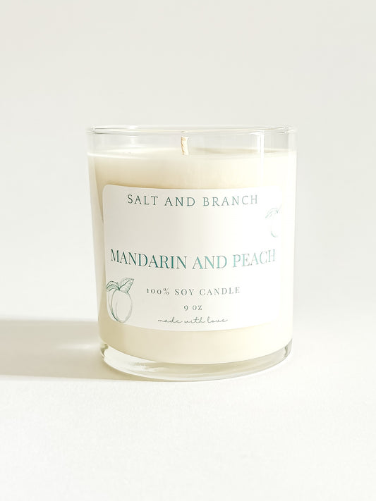 Mandarin and Peach Soy Candle - Salt and Branch