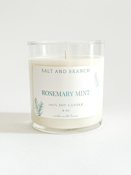 Rosemary Mint Soy Candle - Salt and Branch