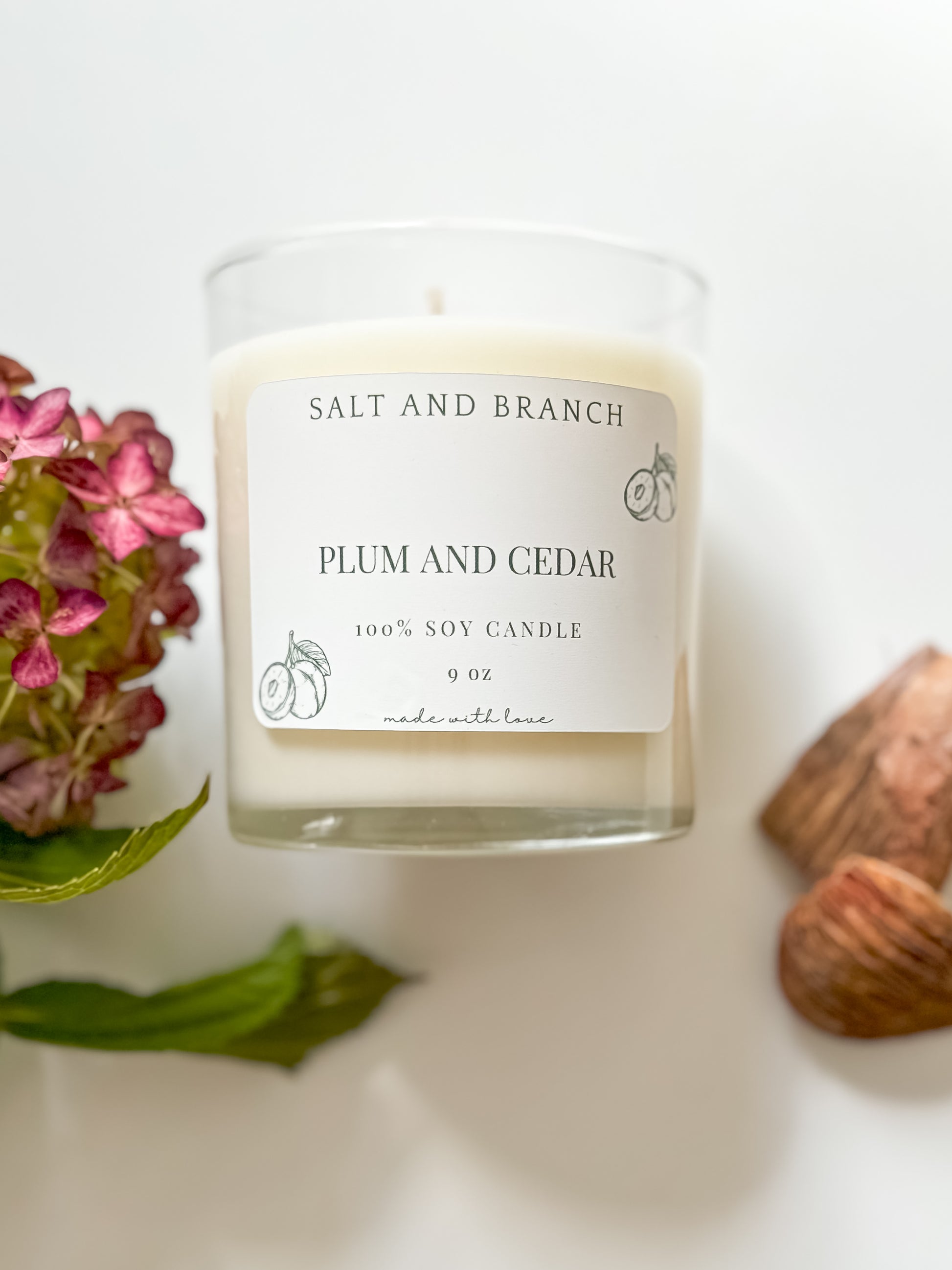 Plum and Cedar Soy Candle - Salt and Branch