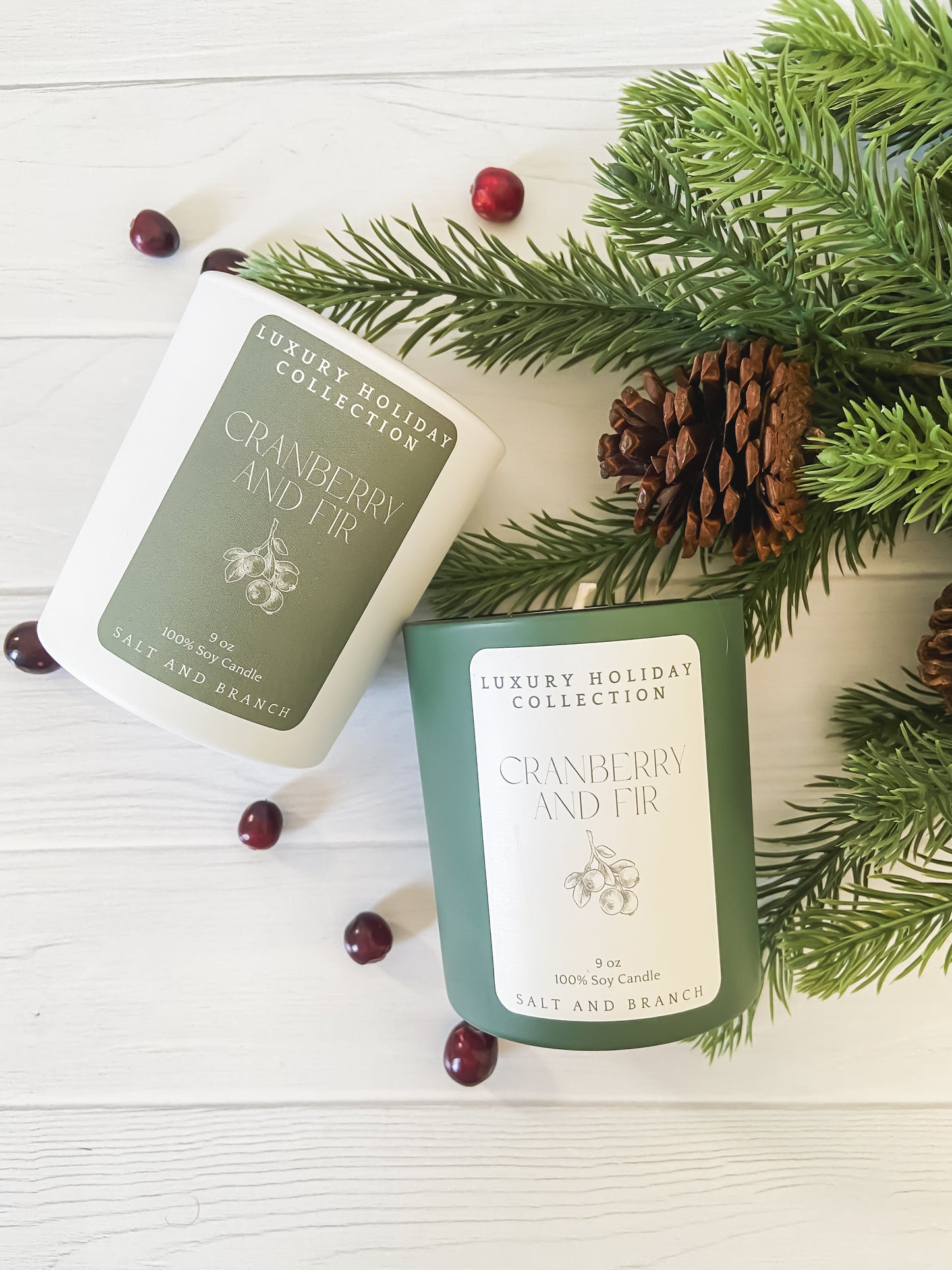 Cranberry and Fir Soy Candle - Salt and Branch