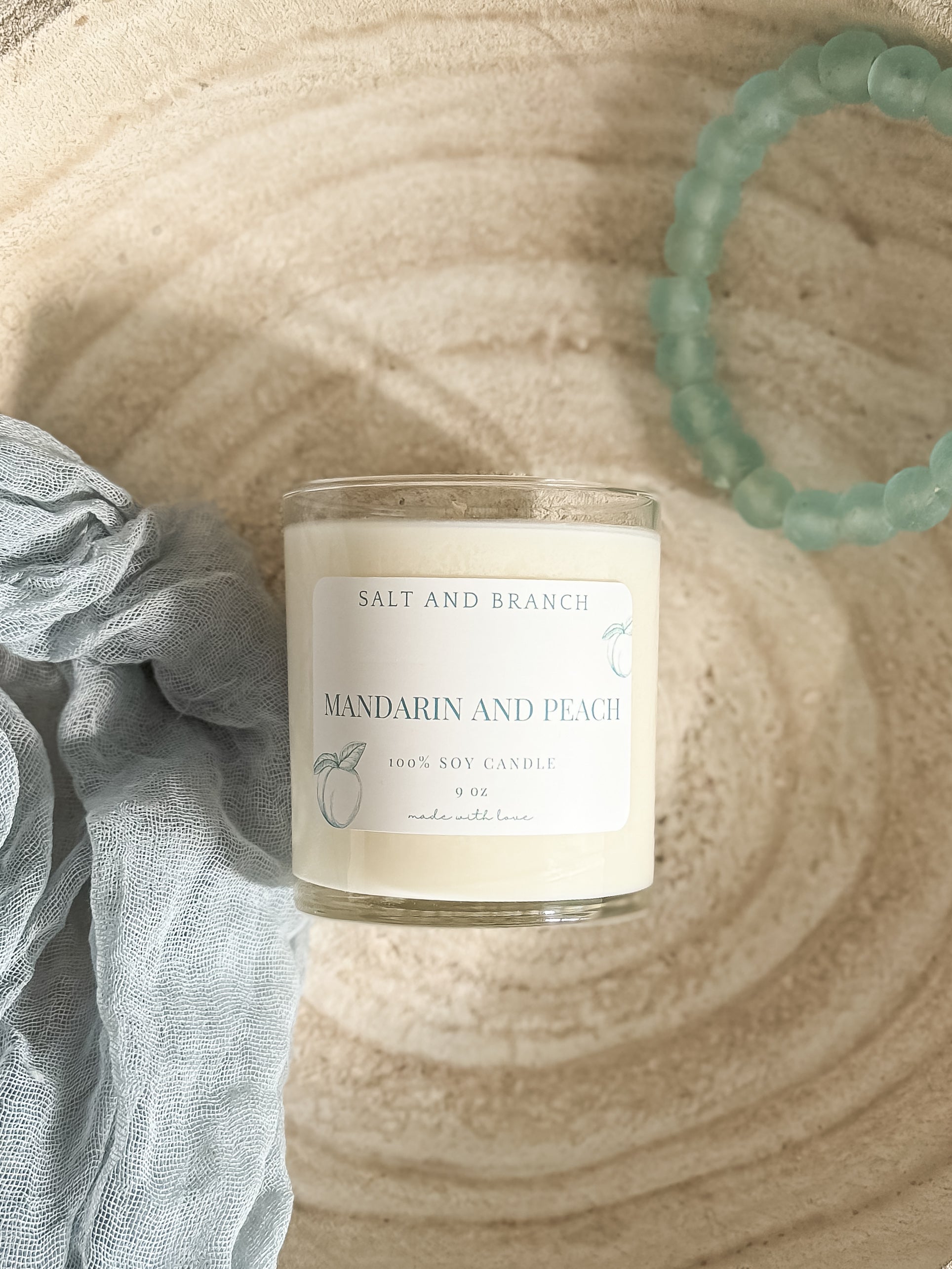 Mandarin and Peach Soy Candle - Salt and Branch