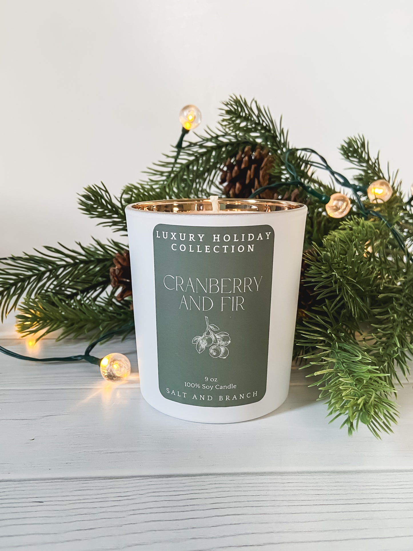 Cranberry and Fir Soy Candle - Salt and Branch