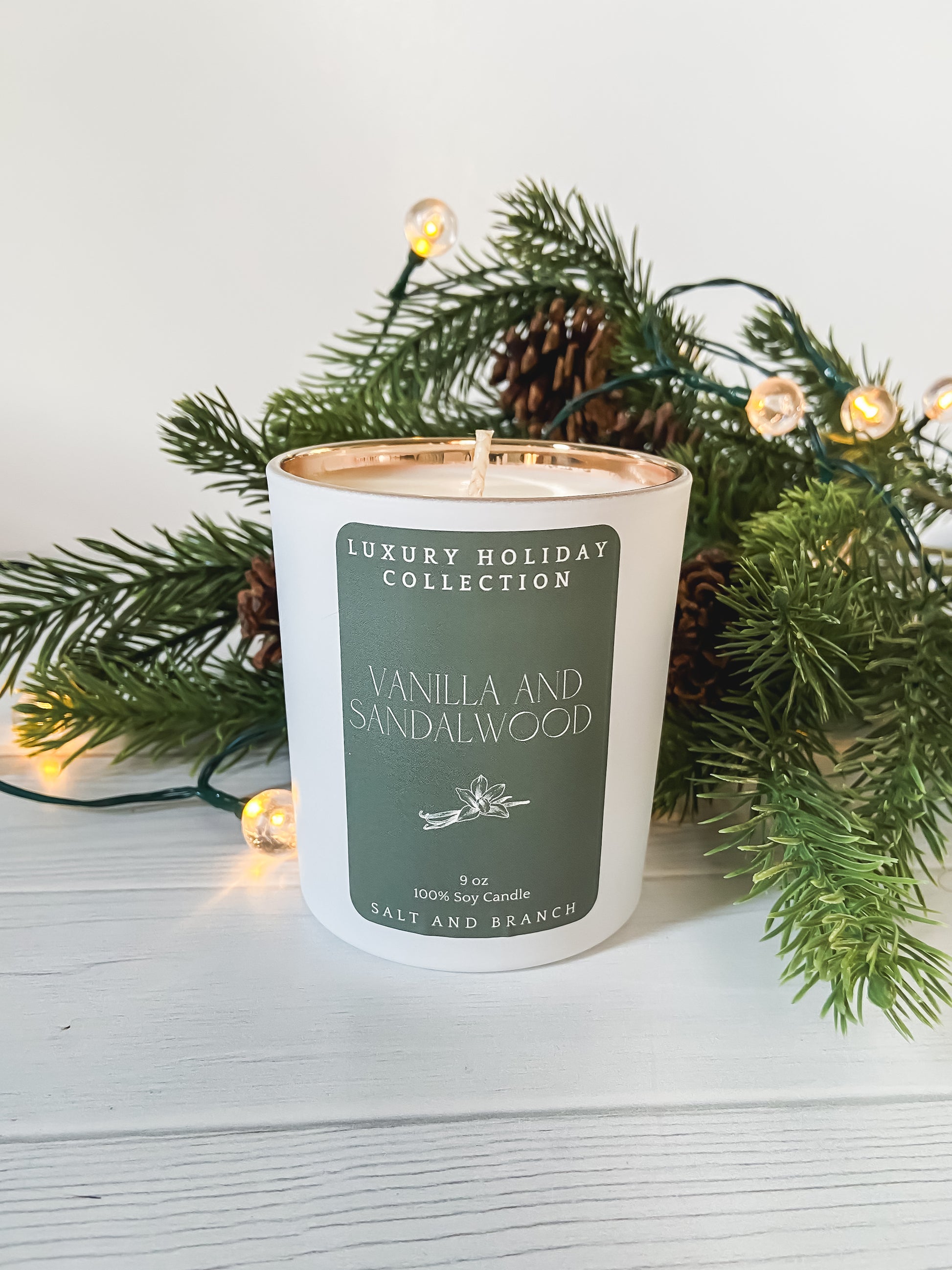 Vanilla and Sandalwood Soy Candle - Salt and Branch