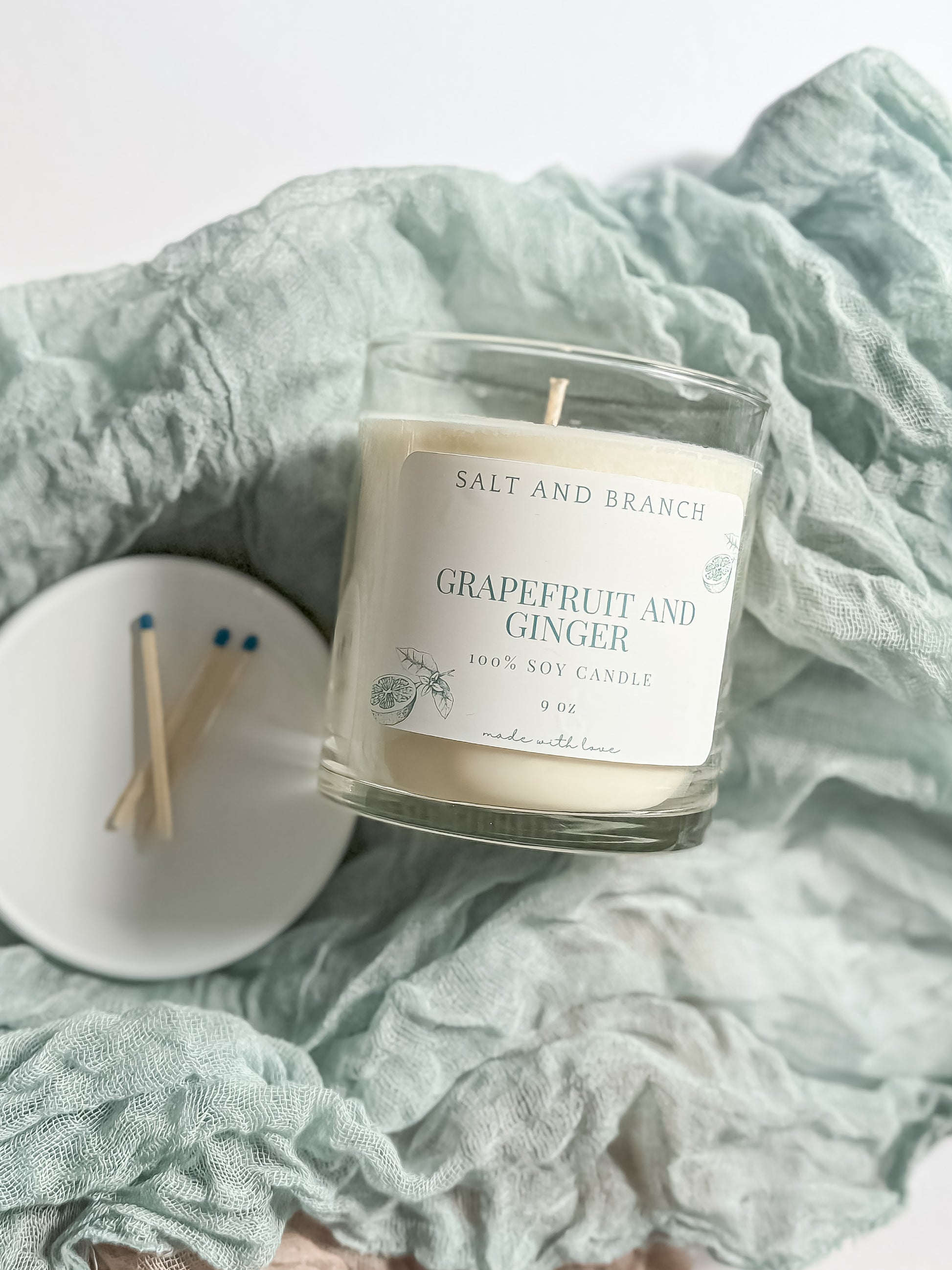 Grapefruit and Ginger Soy Candle - Salt and Branch