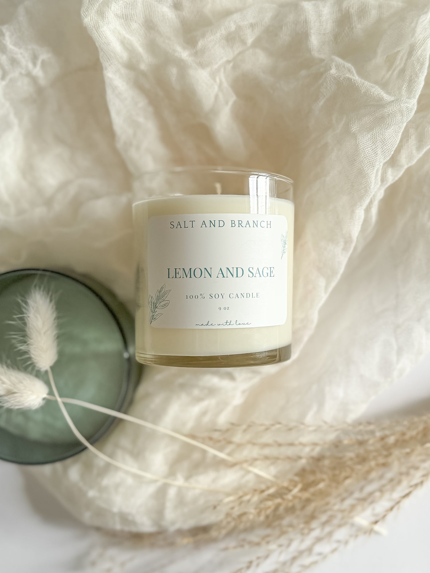 Lemon and Sage Soy Candle - Salt and Branch
