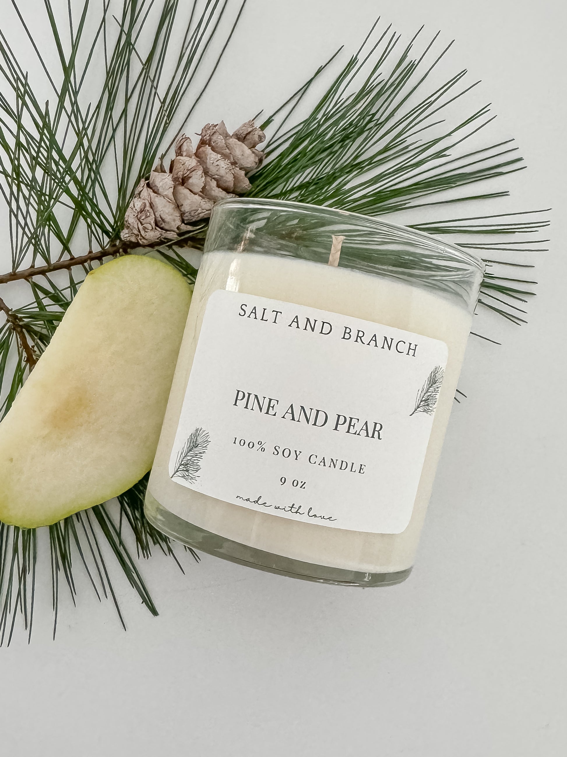 Pine and Pear Soy Candle - Salt and Branch