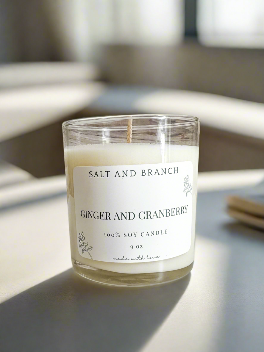 Ginger and Cranberry Soy Candle