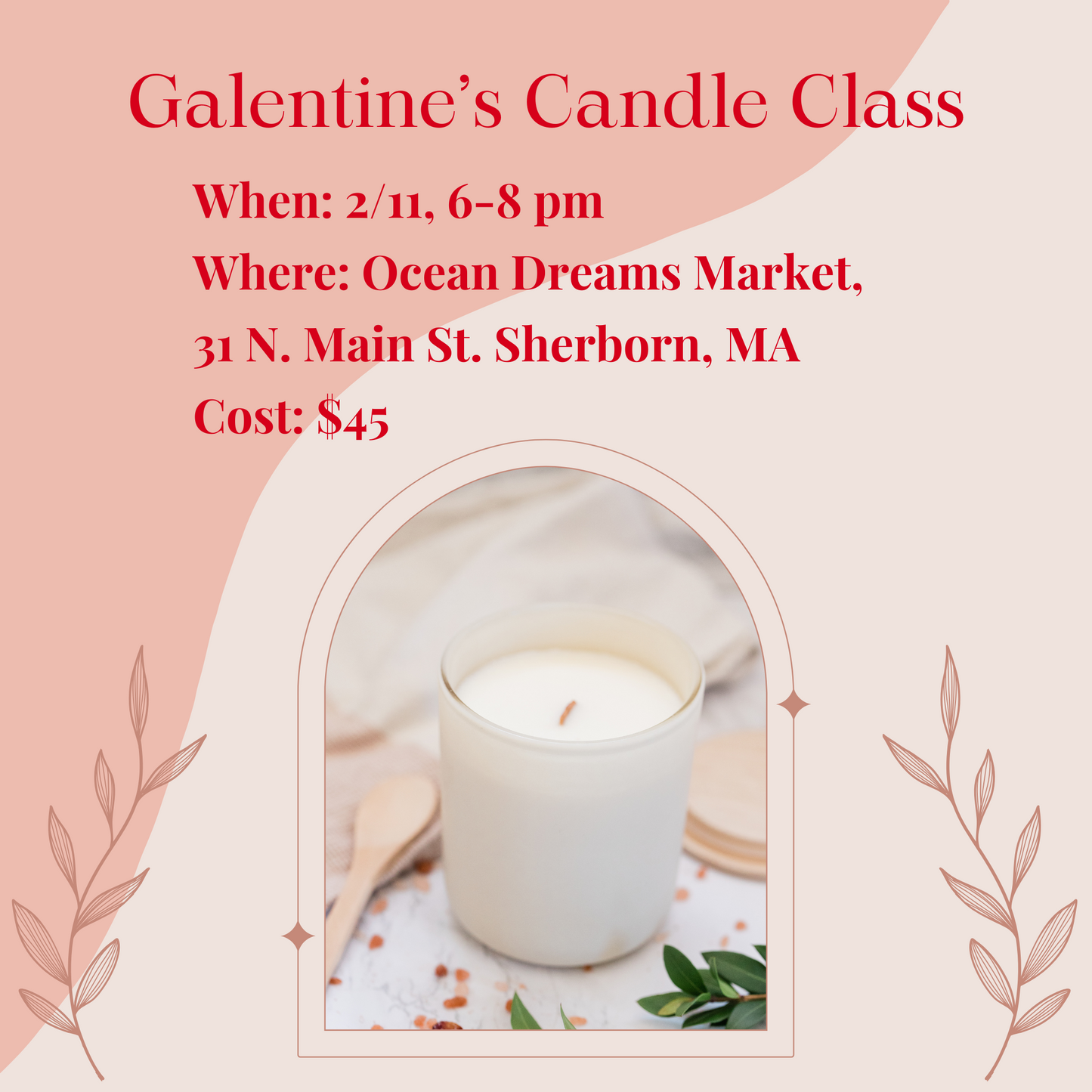 Galentine's Candle Class at Ocean Dreams Market