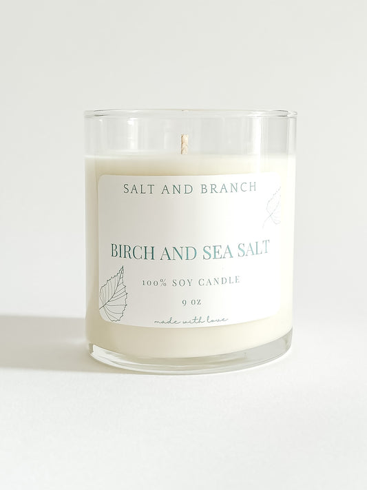 Birch and Sea Salt Soy Candle - Salt and Branch