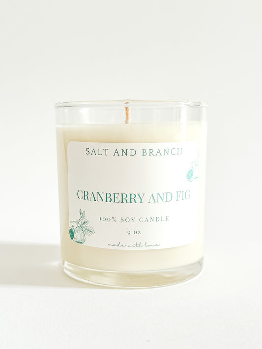 Cranberry and Fig Soy Candle - Salt and Branch