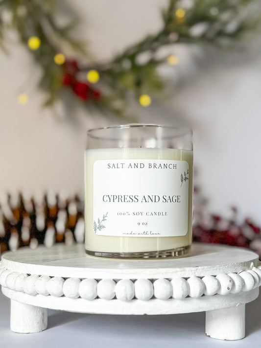 Cypress and Sage Soy Candle