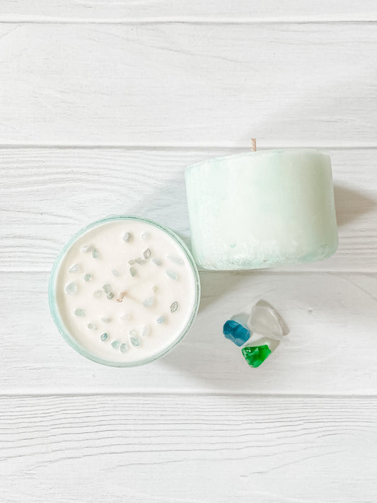 Pomelo and Peach Seaglass Candle - Salt and Branch