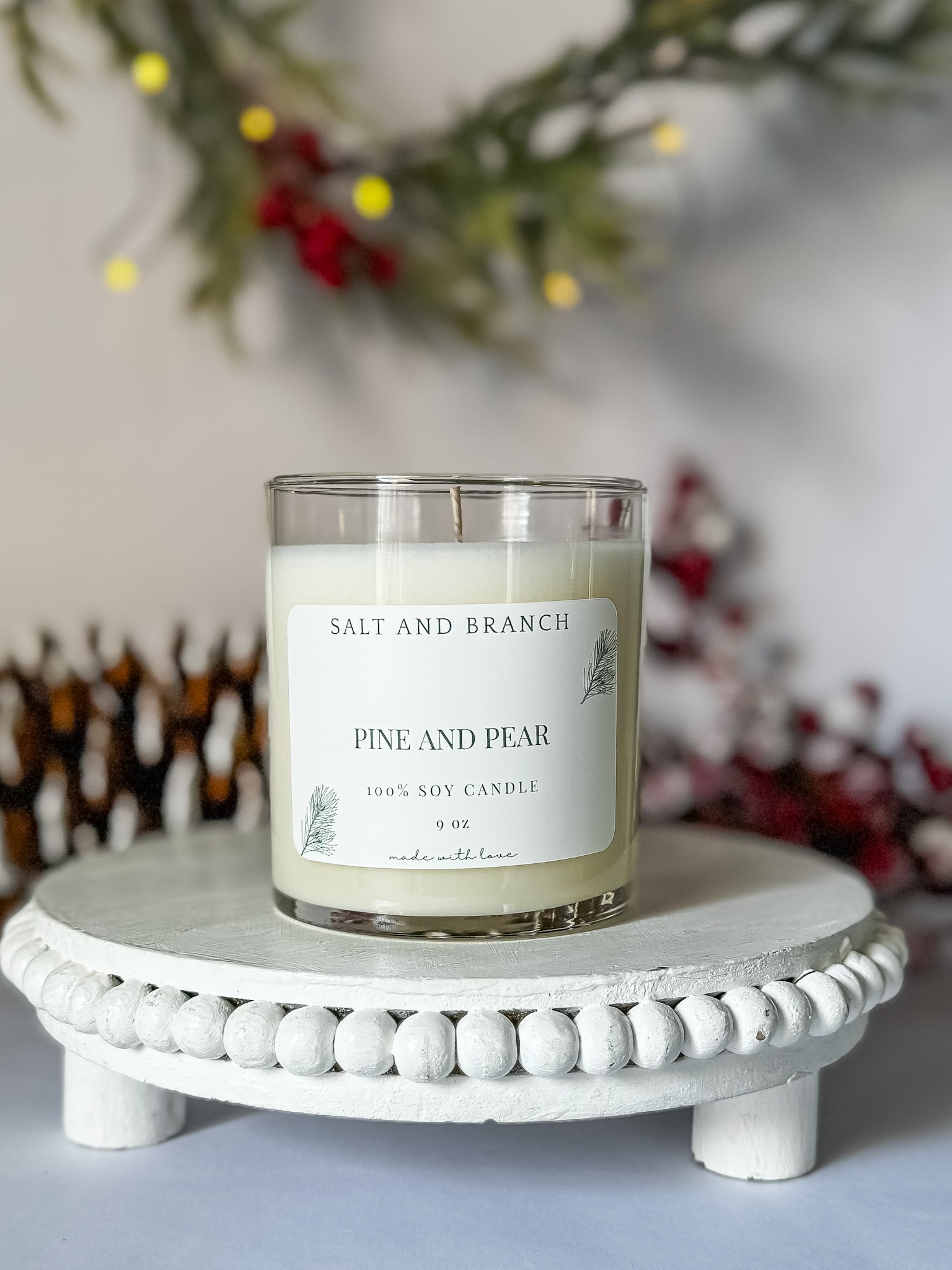 Pine and Pear Soy Candle - Salt and Branch