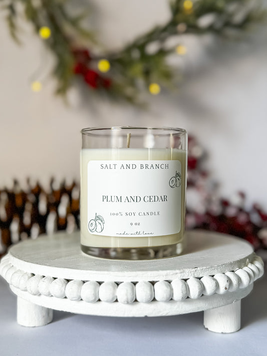 Plum and Cedar Soy Candle - Salt and Branch