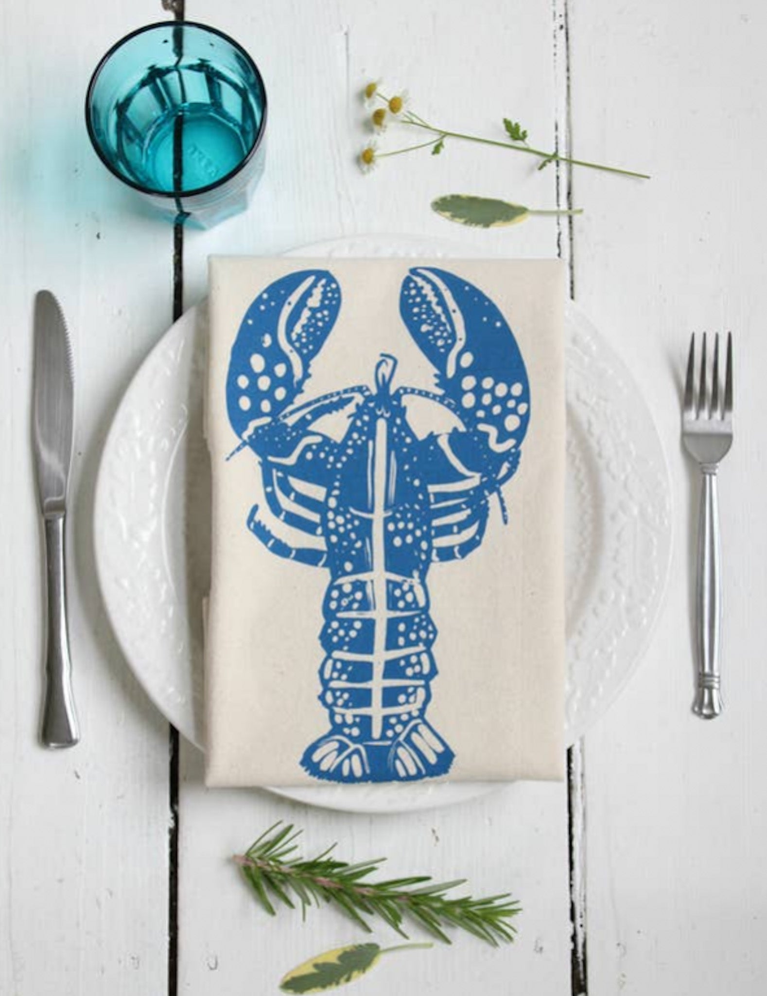 Blue Lobster Tea Towel - Salt and Branch