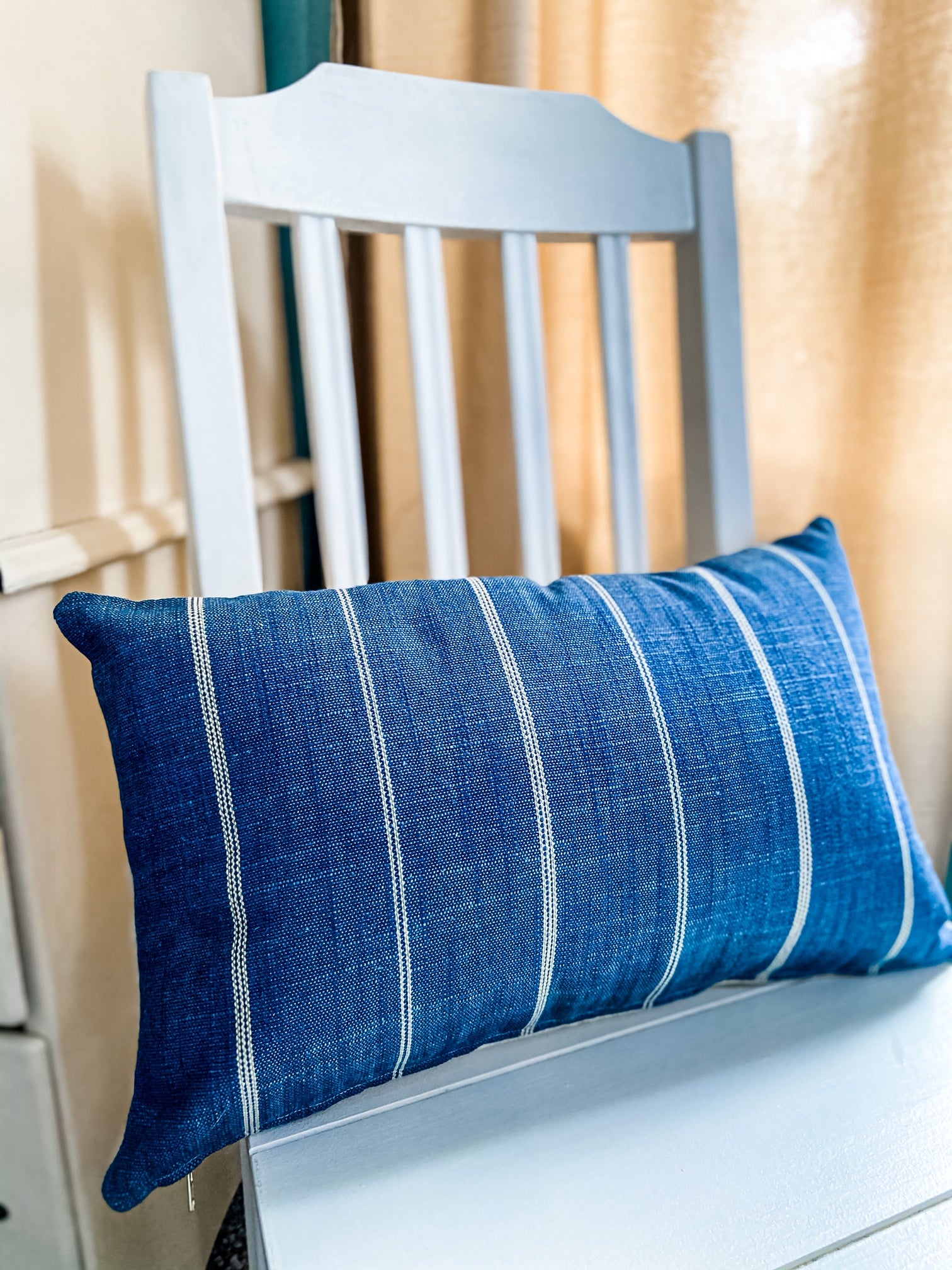 Blue Striped Pillow Cover - Salt and Branch