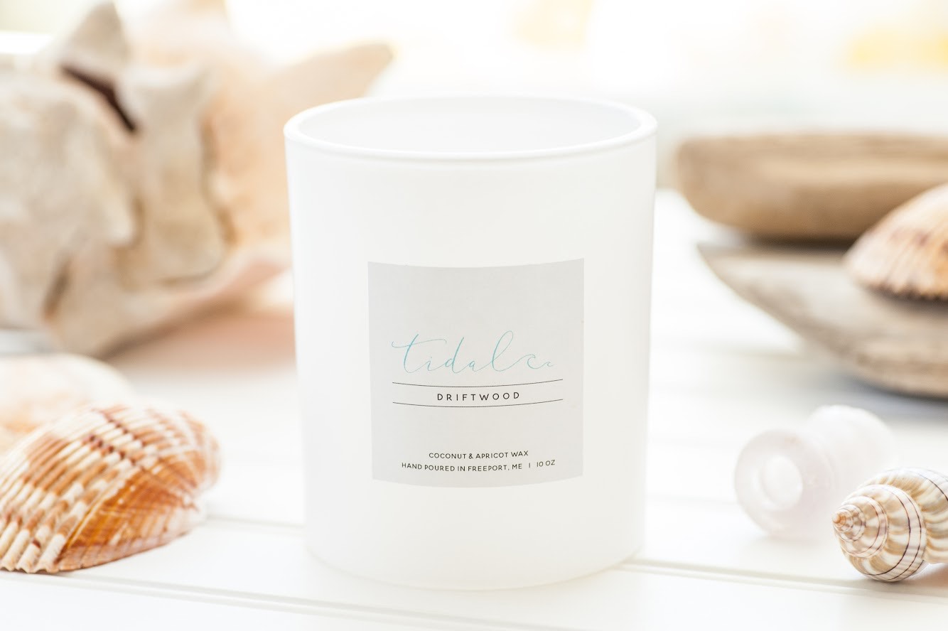 Driftwood Coconut and Apricot Wax Candle Tide and Isle