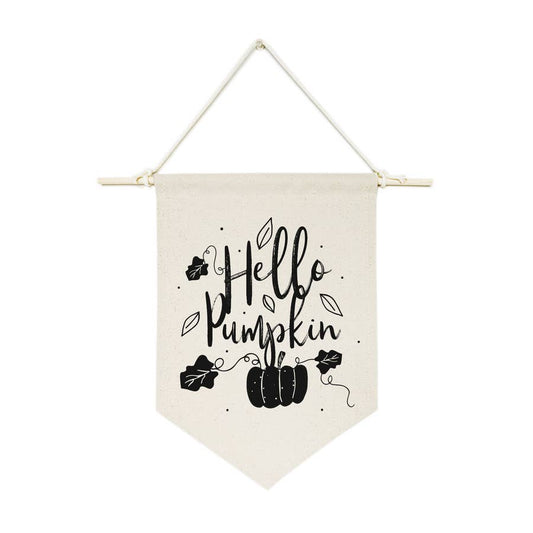 Hello Pumpkin Hanging Wall Canvas Banner - Salt and Branch