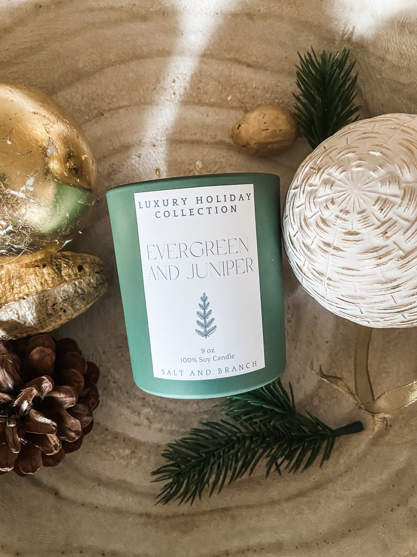 Evergreen and Juniper Soy Candle - Salt and Branch