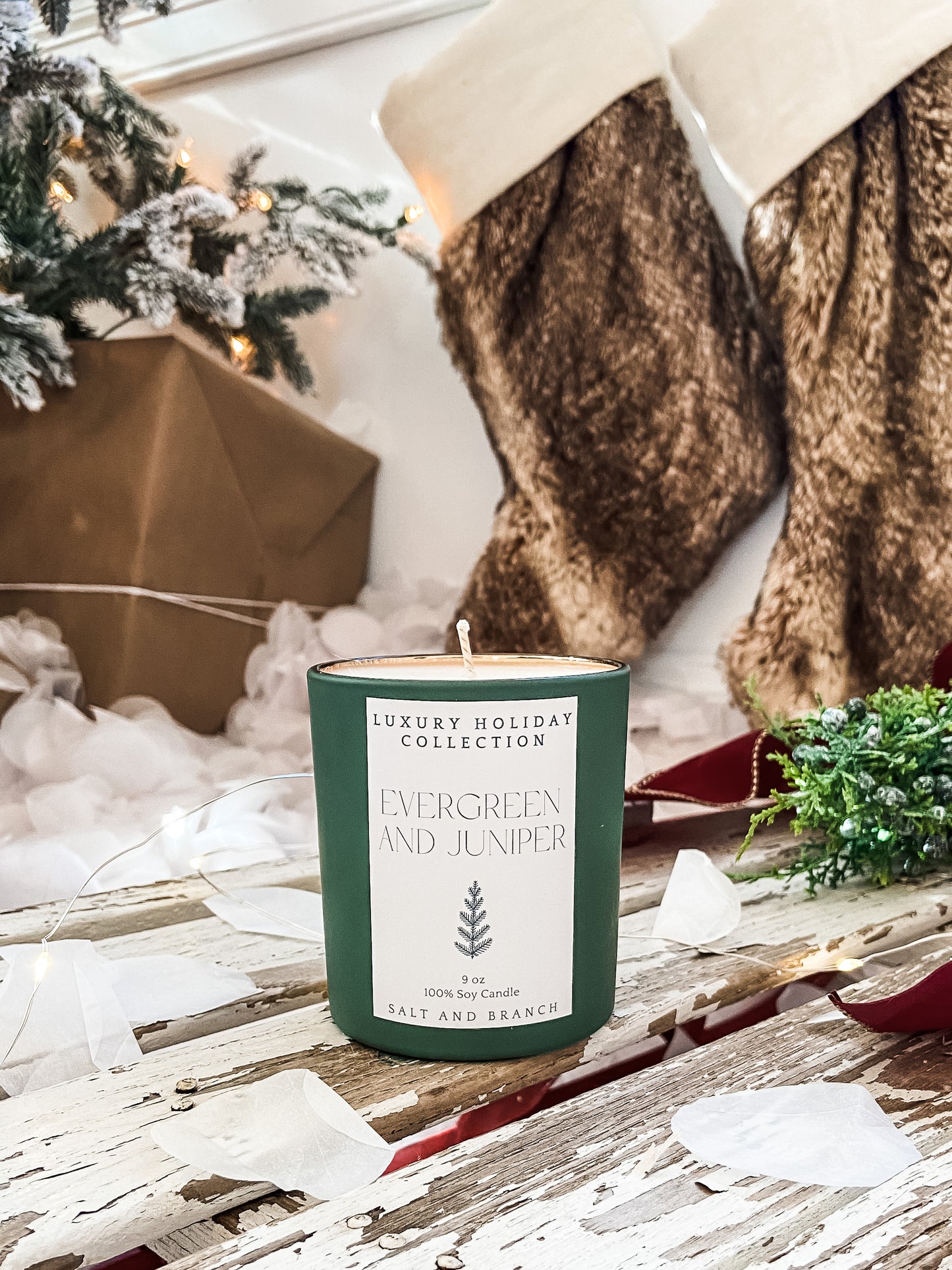 Evergreen and Juniper Soy Candle - Salt and Branch
