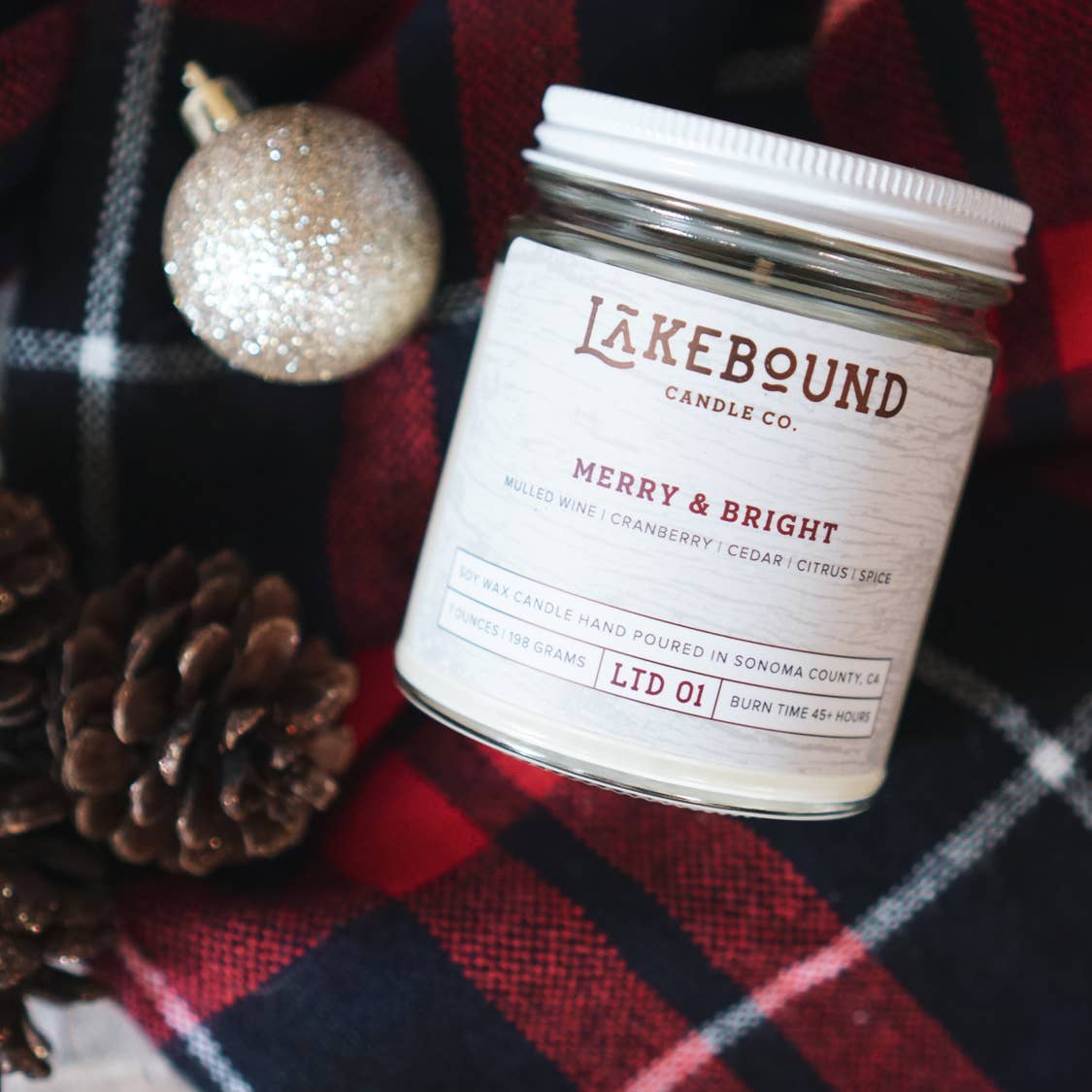 Merry & Bright Soy Candle Lakebound Candle Co