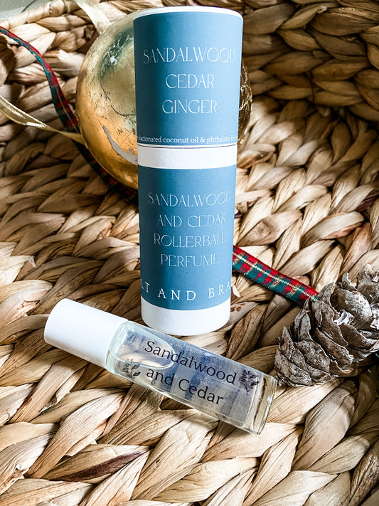 Sandalwood and Cedar Rollerball Perfume - Salt and Branch