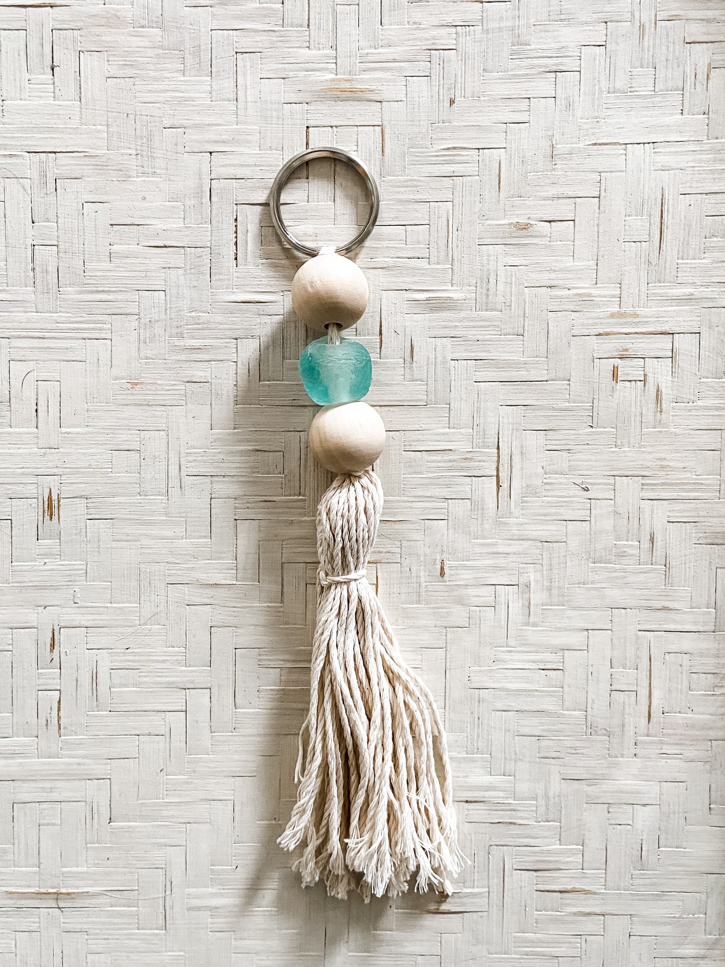 Boho Sea Glass Keychain with Tassel - Salt and Branch