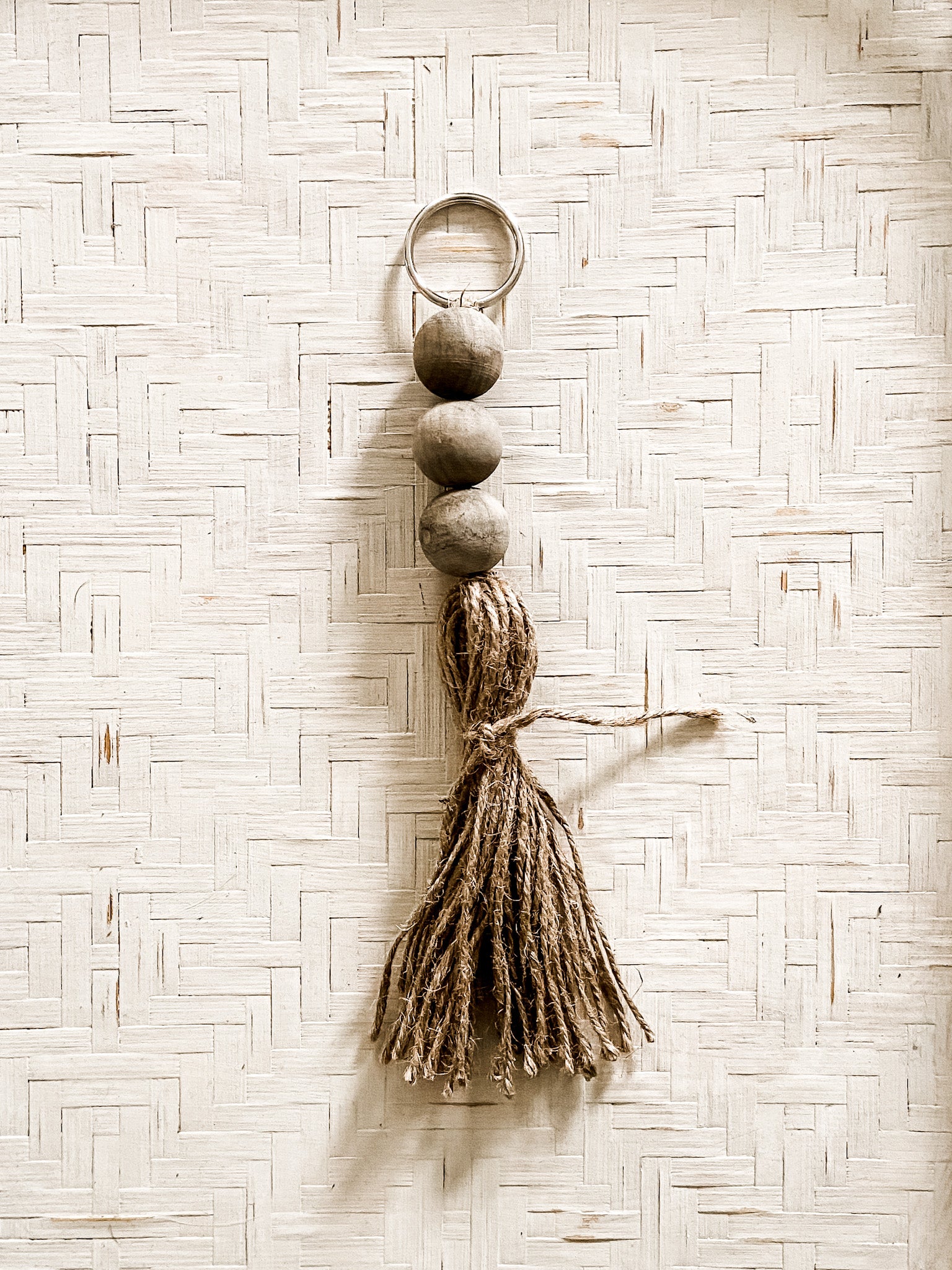 Boho Keychain with Wood Beads and Tassel - Salt and Branch